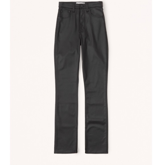 NWT | Abercrombie | Ultra High Rise 90s Slim Straight Jean | leather black | 33 - Picture 1 of 3